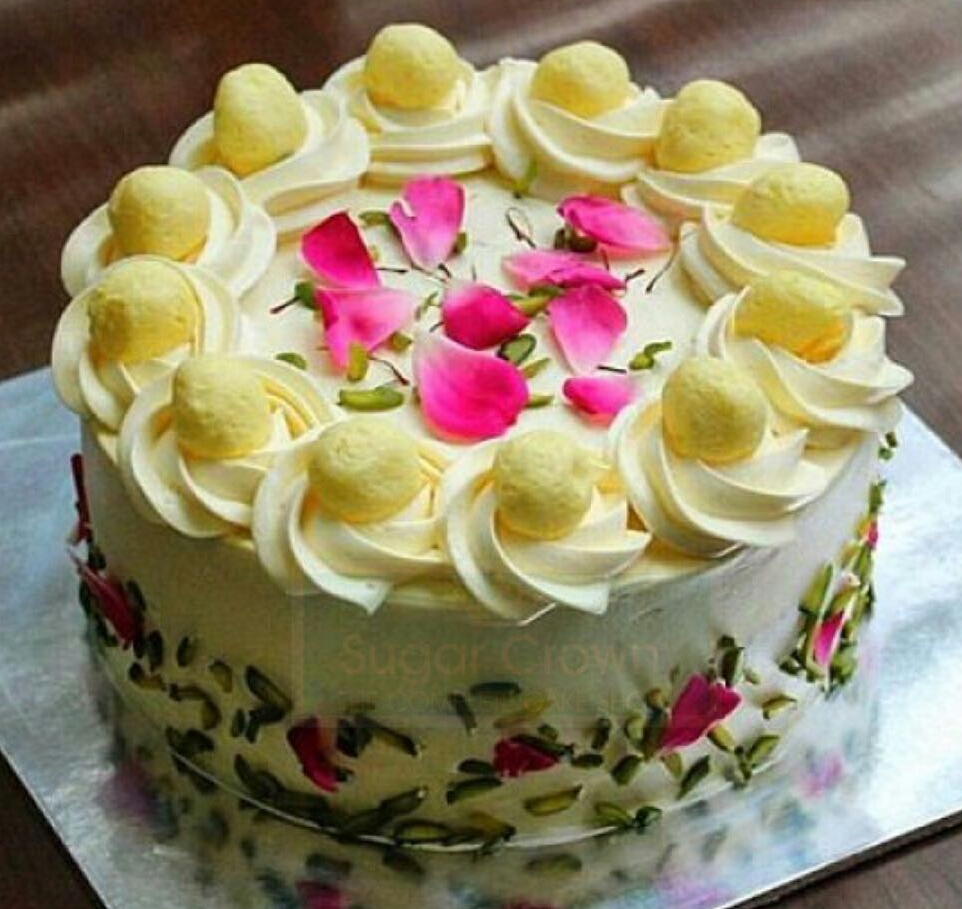 Rasmalai cake is fusion cake where plain vanilla cake is flavored with card...